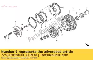 honda 22401MBW000 mola, embreagem - Lado inferior