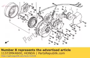 Honda 11372MK4600 rubber, l.rr. deksel - Onderkant