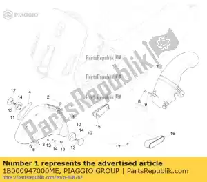 Piaggio Group 1B000947000ME guarda-lamas dianteiro - Lado inferior