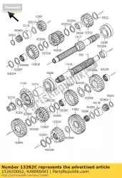 Here you can order the gear,input 5th,20t from Kawasaki, with part number 132620062: