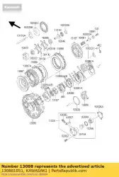 Qui puoi ordinare piastra d'attrito zx1100-a1 da Kawasaki , con numero parte 130881051: