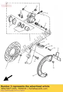 Yamaha 3BN2580T1000 étrier assy (gauche) - La partie au fond