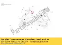 B045290, Piaggio Group, czerwona opaska na górnej lewej przedniej os?onie aprilia  sr 50 2010 2011 2012 2013 2014, Nowy