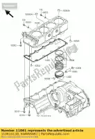 110610130, Kawasaki, joint, cylindre zr1200-a4h kawasaki zrx zxr 1200 2001 2002 2003 2004 2005 2006, Nouveau