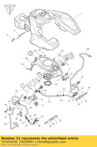 triumph T2400978 pokrywa zbiornika korka prawa tylna - Dół