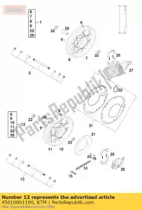 ktm 45010001100 rueda trasera cpl. 1,50x10 'ste - Lado inferior