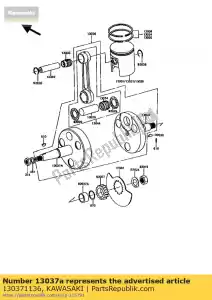 kawasaki 130371136 cigüeñal, lh ke100-b1 - Lado inferior