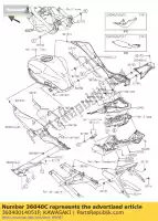 36040014051P, Kawasaki, cubierta de cola, lh, c.l.green br250e kawasaki z 250 2016, Nuevo