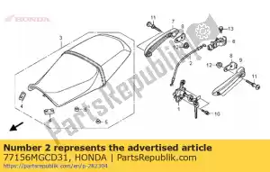 Honda 77156MGCD31 cable seat lock - Bottom side