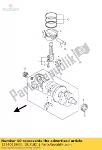 Suzuki 1214015H00 ring set,piston - Bottom side