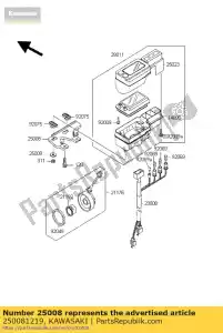 Kawasaki 250081219 medidor de soporte - Lado inferior