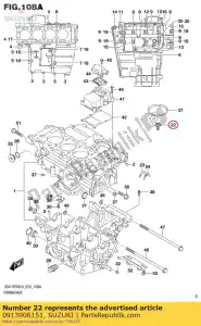 Suzuki 0913906151 bolt,6x20 - Bottom side