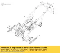 6749254, Piaggio Group, footrest support with u.p. left cross pin aprilia gilera  gp srv zapm55103, zd4m55104, zapm55104 800 850 2007 2009 2012 2016 2017 2018 2019, New