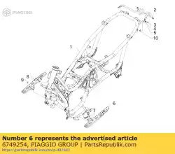 Here you can order the footrest support with u. P. Left cross pin from Piaggio Group, with part number 6749254: