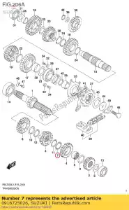 suzuki 0916725026 washer,lock - Bottom side