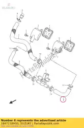 Here you can order the hose,2nd air va from Suzuki, with part number 1847118H00: