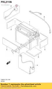 Suzuki 3362416E00 tapa, batería + - Lado inferior