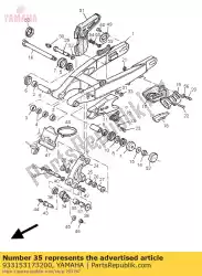 lager, cilindrisch (23x) van Yamaha, met onderdeel nummer 933153173200, bestel je hier online: