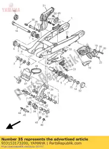 yamaha 933153173200 lager, cilindrisch (23x) - Onderkant