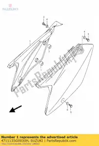 Suzuki 4711135G0030H couvercle, cadre r - La partie au fond