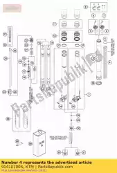 Here you can order the spring 4,0n/mm set d=4,9mm from KTM, with part number 91410100S: