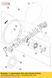 ktm 7630900104430 roue avant cpl.1,6x21 excel - La partie au fond