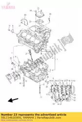 Tutaj możesz zamówić uszczelka, pokrywa skrzyni korbowej 3 od Yamaha , z numerem części 5SL154620000: