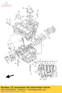 yamaha 5SL154620000 uszczelka, pokrywa skrzyni korbowej 3 - Dół