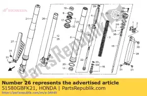 Honda 51580GBFK21 fork sub assy,l f - Bottom side