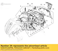 65634100M8, Piaggio Group, Protezione della piastra posteriore dello scudo delle gambe     , Nuovo