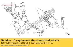 Ici, vous pouvez commander le emballage, silencieux auprès de Honda , avec le numéro de pièce 18392MEB670: