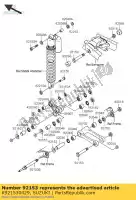 K921530429, Suzuki, perno, 14 mm, l = 92 suzuki rm z 250 2004 2005, Nuevo