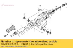 Ici, vous pouvez commander le arbre comp., hélice auprès de Honda , avec le numéro de pièce 40200MCA010: