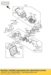 kawasaki 140251728 kap, kentekenlamp en450-a1 - Onderkant