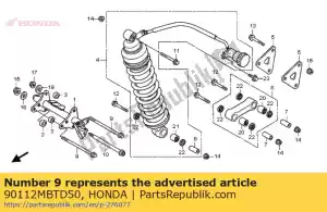 honda 90112MBTD50 bolt, rr. engine hanger, 12x188 - Bottom side