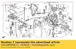 Here you can order the arm set, link from Honda, with part number 16018MEB671: