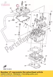 deksel, cilinder he van Yamaha, met onderdeel nummer 1SM1119019, bestel je hier online: