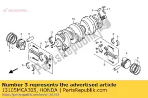 Honda 13105MCA305 piston,r(over siz - Bottom side