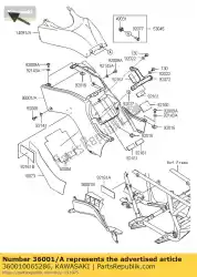 Here you can order the cover-side,w. Green from Kawasaki, with part number 360010065286: