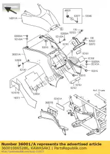 Kawasaki 360010065286 cover-side,w.green - Bottom side