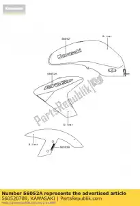 Kawasaki 560520789 mark,shroud,er-6n - Bottom side