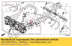 Here you can order the joint, idle air control valve from Honda, with part number 16432MFJD01: