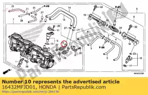 honda 16432MFJD01 joint, idle air control valve - Bottom side