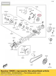 Aquí puede pedir polea conducida de Kawasaki , con el número de pieza 59091Y001: