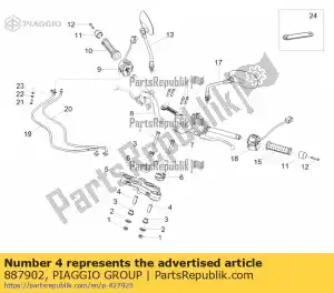 Piaggio Group 887902 espaçador - Lado inferior