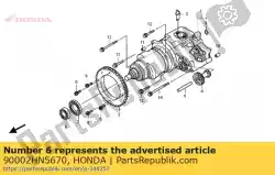 Here you can order the bolt, socket, 6mm from Honda, with part number 90002HN5670: