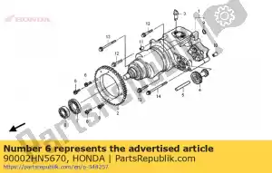 Honda 90002HN5670 bolt, socket, 6mm - Bottom side