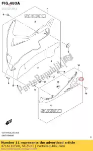 Suzuki 4716110FA0 coussin, support - La partie au fond