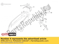 AP8126713, Aprilia, Spatscherm achter. grijs, Nieuw