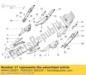 Piaggio Group 9494130087 tampa lateral rr lh toda pintada - Lado inferior